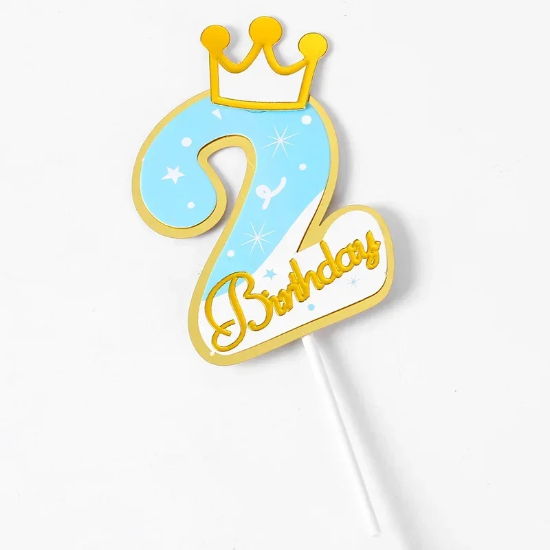 

MOONBIFFY Цифровые фигурки для торта картон синие/розовые