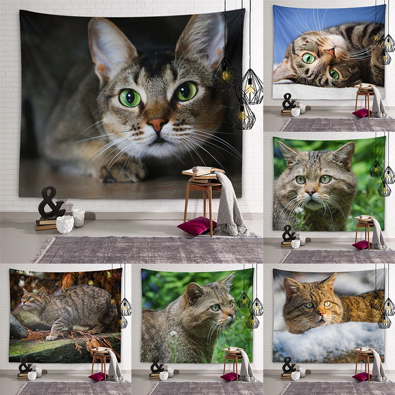 

Cute Cat Tapestry Background Wall Art Decoration Wall Hanging Bedroom Dormitory Room Kawaii Home Decoration