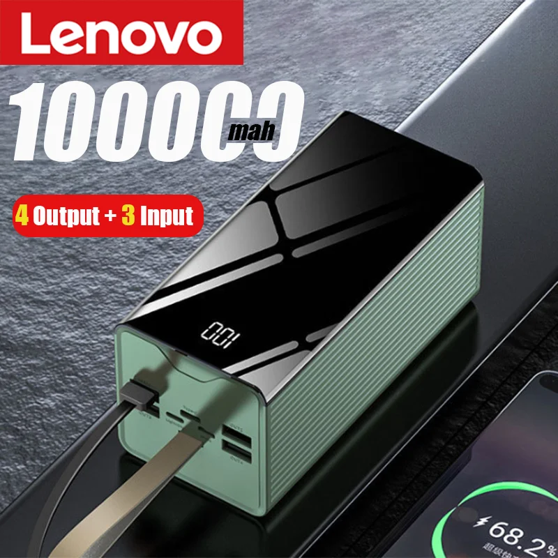 Портативный аккумулятор Lenovo с быстрой зарядкой 100000 Внешнее зарядное устройство