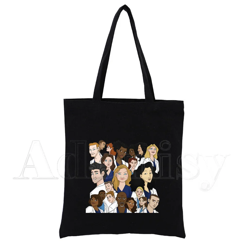 Greys Anatomy Harajuku однотонные холщовые женские студенческие Ulzzang корейские черные