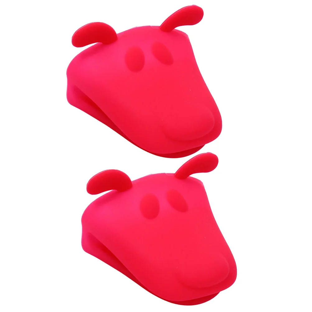 

2 шт., силиконовые термостойкие противоскользящие варежки для духовки (красные)