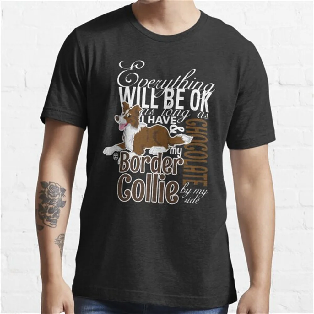 

border collie High Quality Cotton t-shirts men Tee anime funny male clothing