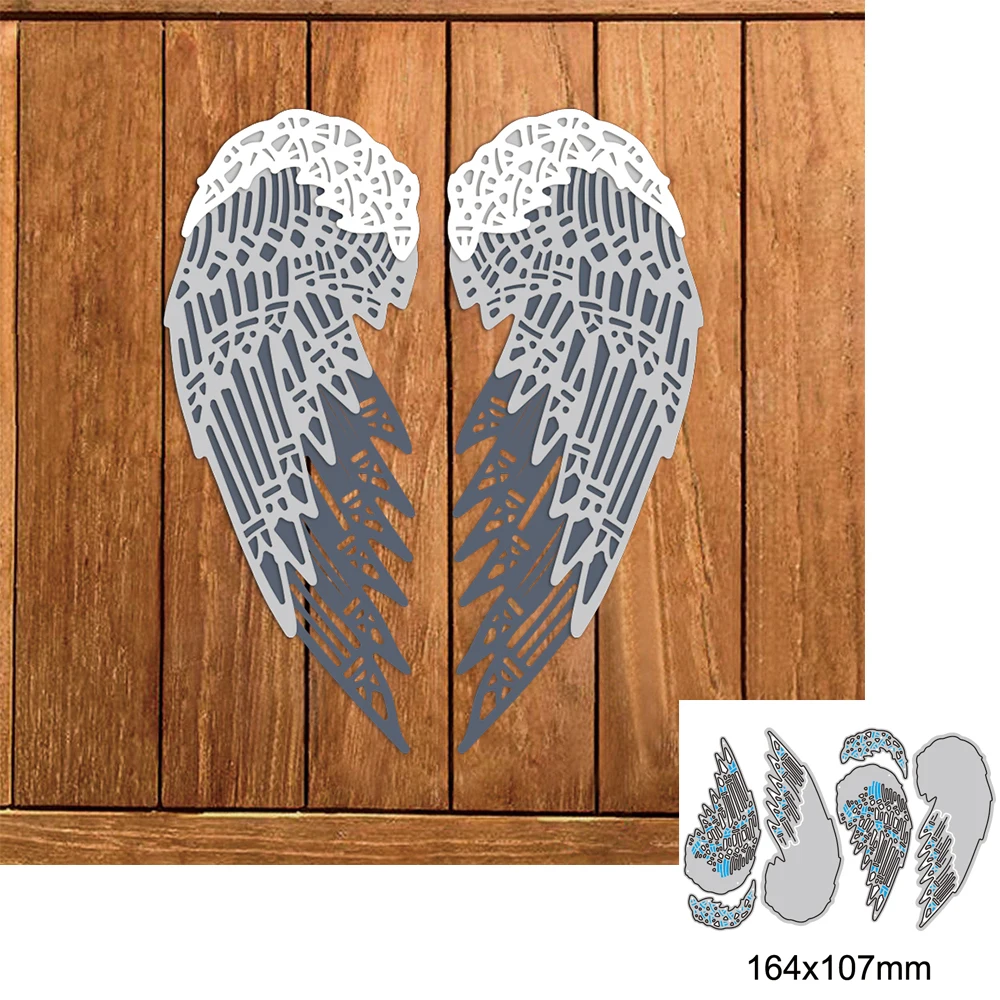 

2Pcs Beautiful Angel Wings Metal Cutting Dies For DIY Scrapbook Cutting Die Paper Cards Embossed Decorative Craft Die Cut New