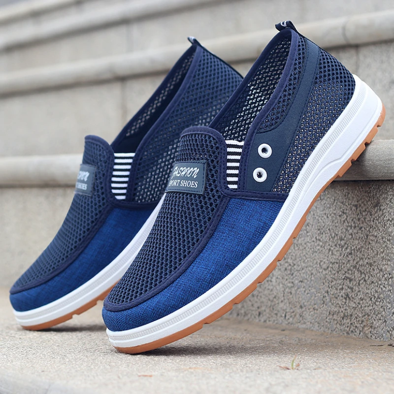 

Canvas Shoes Men Summer Korean Style Non-Slip Large Size Mesh Breathable Casual Walking Sneakers Zapatos Casuales De Hombre