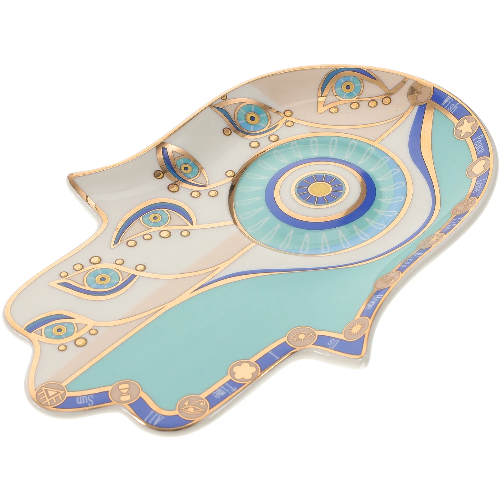 

Ceramic Evil Eye Trinket Dish Decorative Key Holder Dish Tray Ring Storage Holder