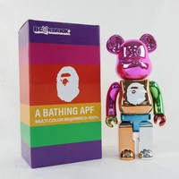 bearbrick electroplating colorful building block bear 400 1000 fashion violent bear doll decoration trendy hot products