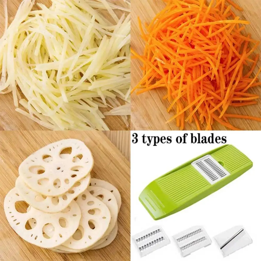 

New 3 In 1 Vegetables Cutter Korean Food Mandoline Slicer Stainless Steel Manual Carrot Grater For Kitchen Accessories Gadgets