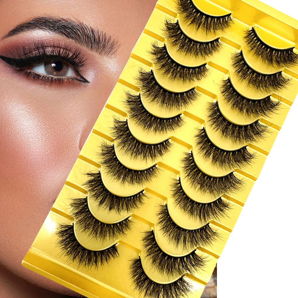 

NEW 5D Fluffy Lashes 3d Mink Lashes 13mm-22mm Soft Thick Natural Eyelashes Wholesale False Eyelash 10Pairs Makeup Reusable Lash