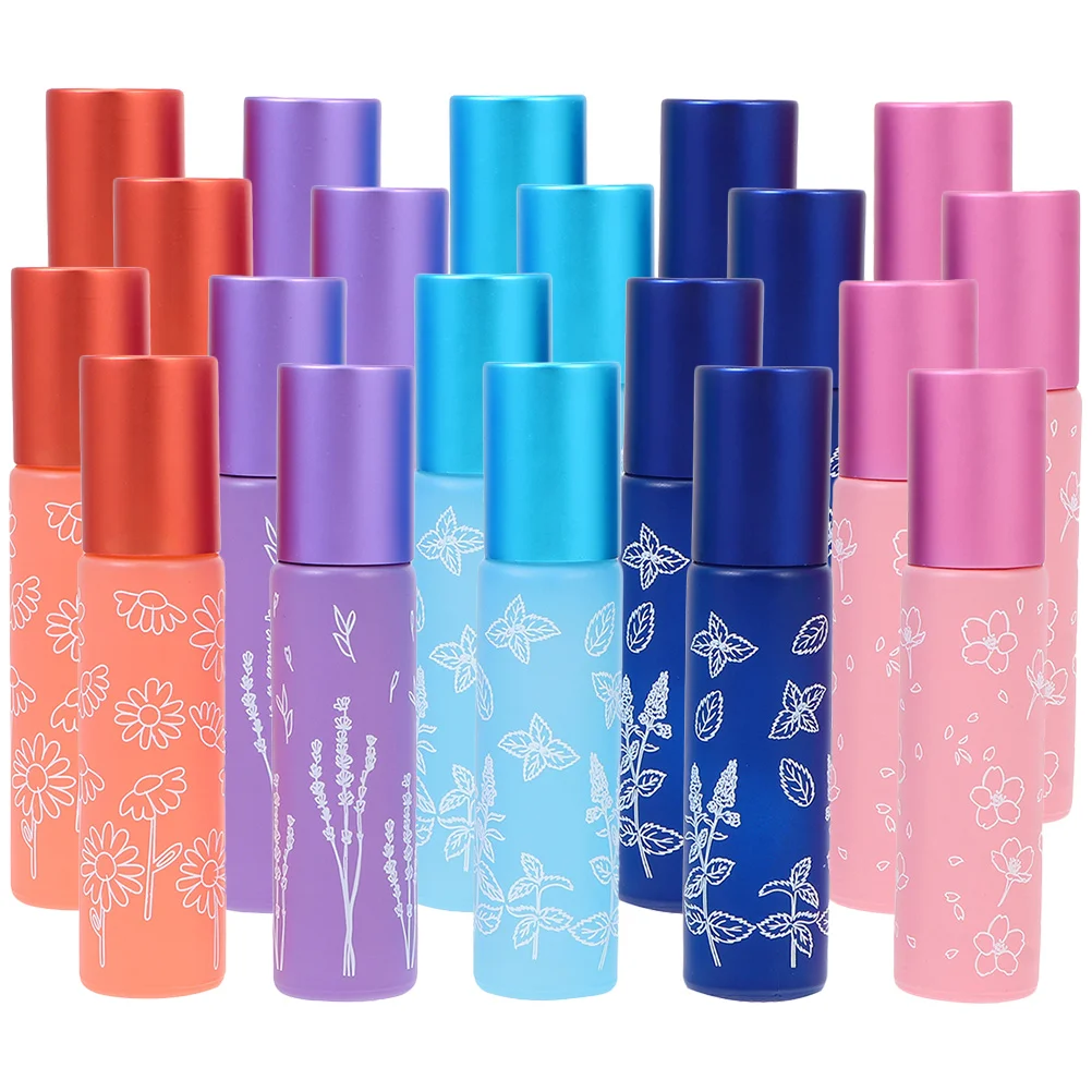 

20 Pcs Opener Roller Bottles Oil Roller Bottles Printed Roller Bottle Scroll Wheel Essential Oil Roller Amber Perfume Bottle