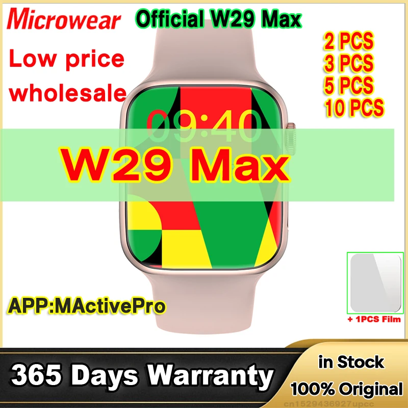 

Microwear 3PCS 5PCS Wholesale Low Price Original Iwo W29 Max Smart Watch Series 9 Temperature Game GPS Track NFC Smartwatch Men