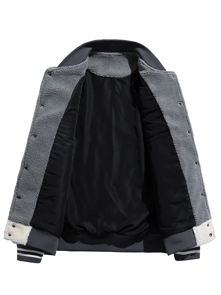 Зимняя Толстая теплая флисовая куртка-бомбер для мужчин 2022 Новая мода вышивка