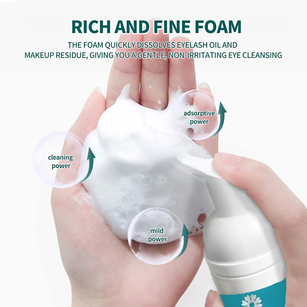 Пена для чистки ресниц ISunley 60 мл кисть шампунь наращивания чистящий мягкий макияж