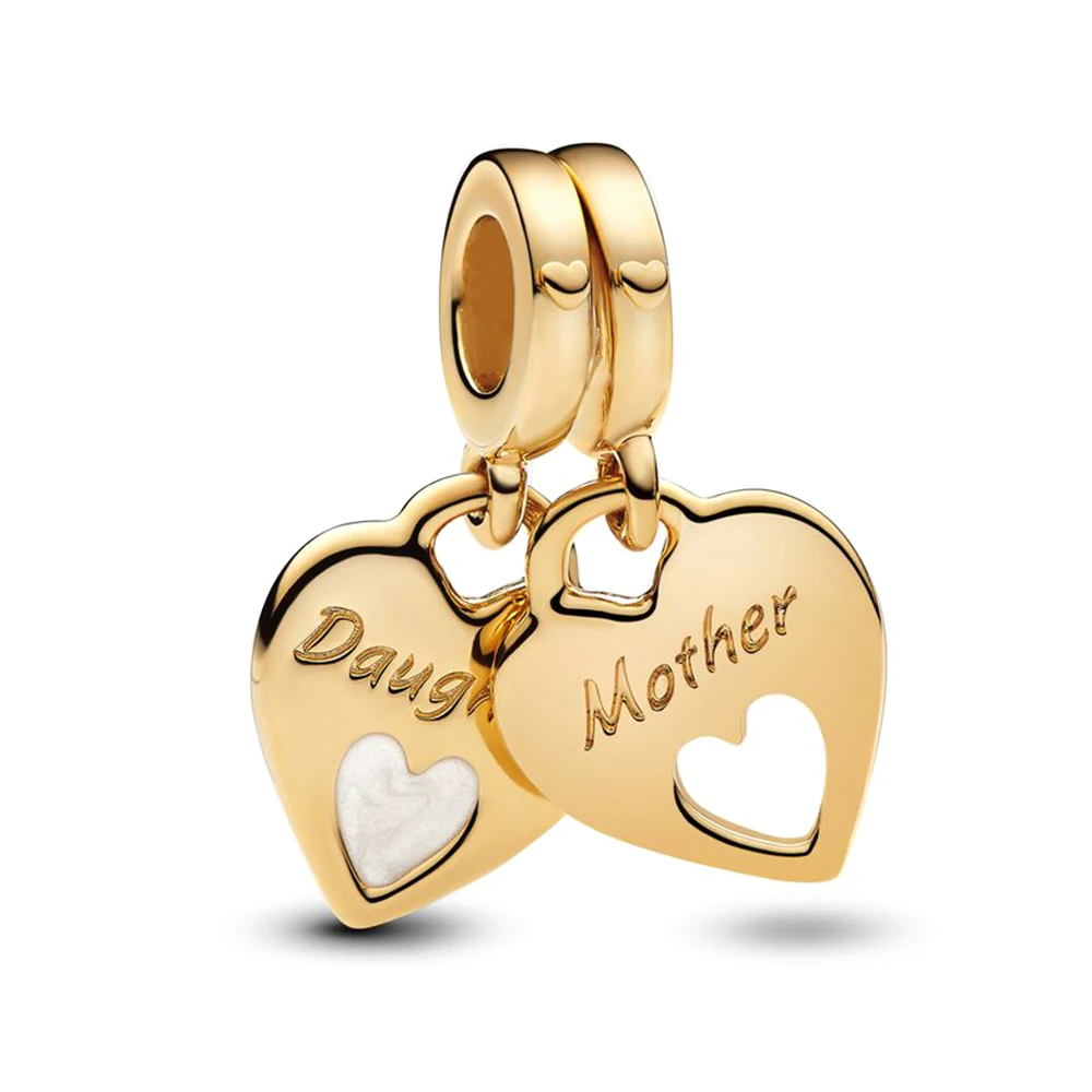 Двойные подвески в форме сердца бусины для матери и дочери подходят