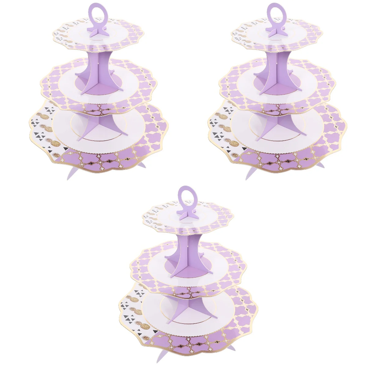 

3pcs Cake Stand Dessert Holder 3 Tiers Paper Cake Holder Muffin Holder