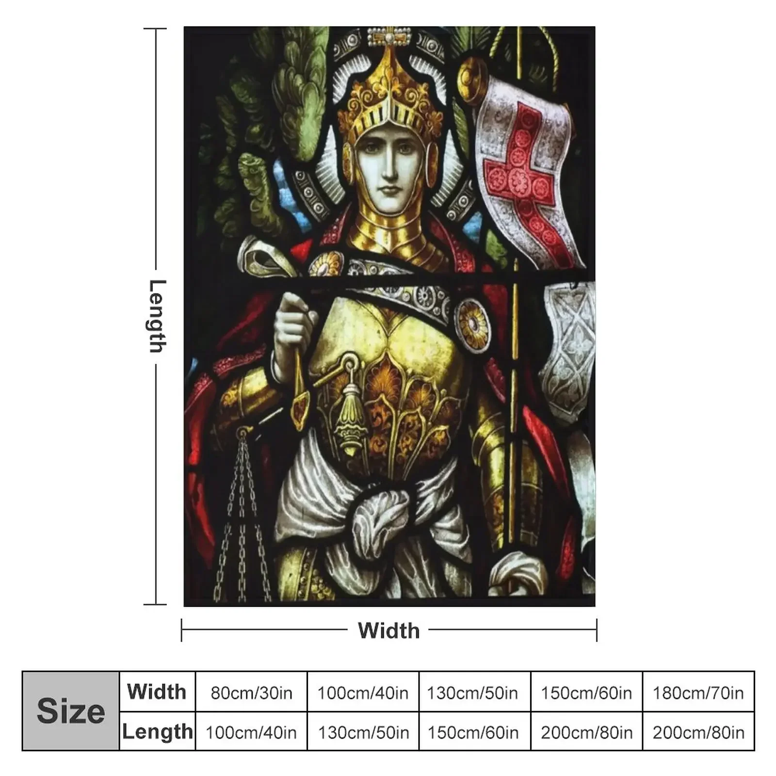 Одеяло HD из витражного стекла с изображением арчангеля Майкла Кристиана Креста