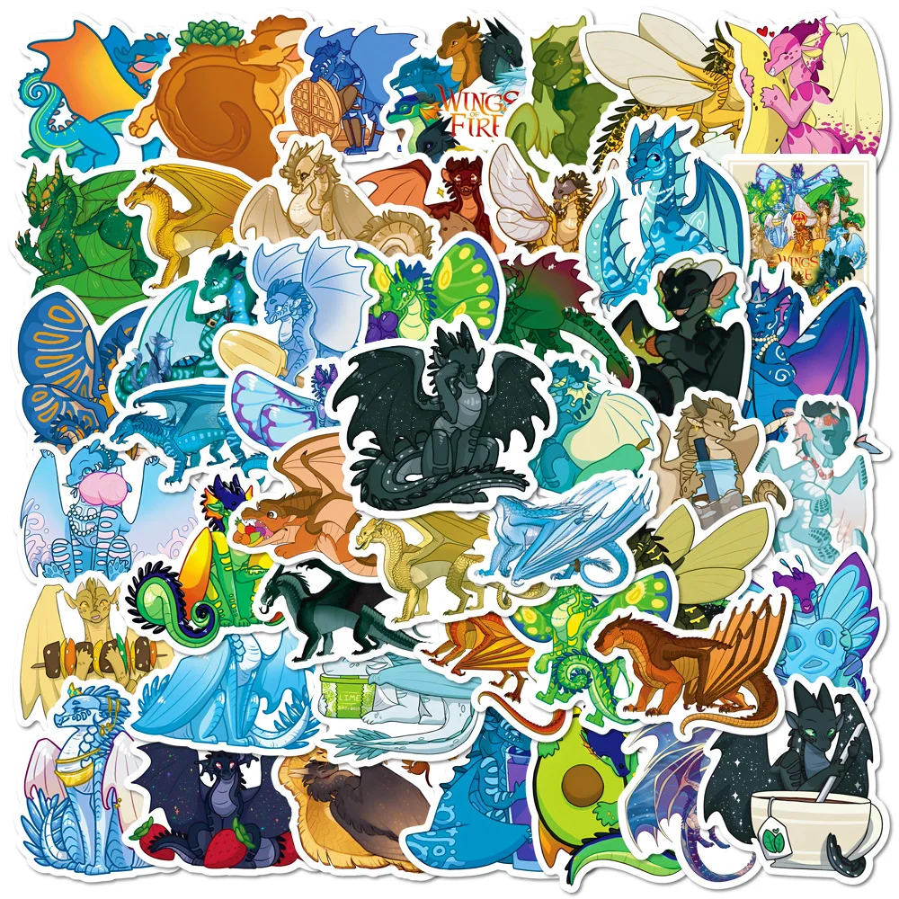 10/50Pcs Wings of Fire Dragon Animal Cartoon Stickers DIY Laptop Luggage Skateboard Graffiti Decals Sticker for Kid Toys