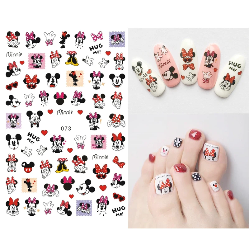 

1PCS Disney Cartoon Nail Sticker Donald Duck Mickey Mouse Minnie Nail Slider Lion King Stitch Nail Art Anime Pretty Pattern