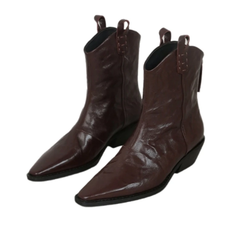 24 новые стильные ботинки в стиле вестерн верхняя стелька из овчины ковбойские