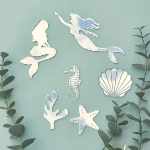 Новый стиль Instagram акриловый океан тема День рождения Русалка Оболочка Морская звезда морская лошадь морская водоросль рыбий хвост искусство