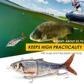 Robotic Fishing Lure USB Rechargeable Self Swimming Fishing Lures Smart Lure Automatic Electronic Fish Multi-joint Bait Handy 4