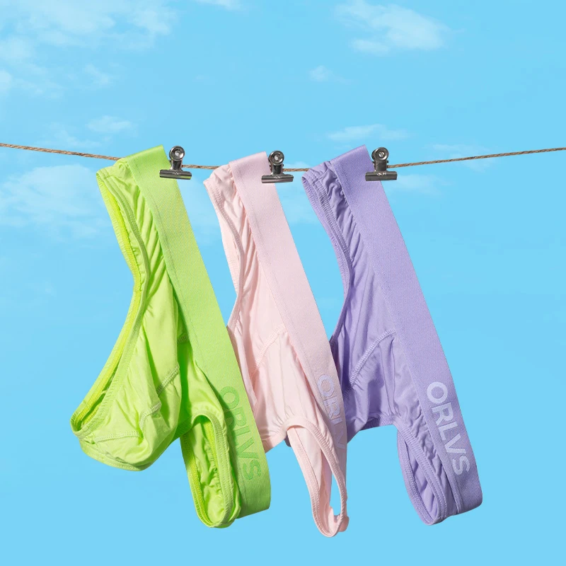 

Мужское Двухслойное нижнее белье ORLVS, удобное и воздухопроницаемое Двухслойное пикантное молодежное нижнее белье из модала с заниженной та...