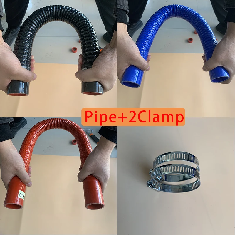 Black Red Blue ID 30-100mm Universal Silicone Flexible Hose Water Radiator Tube for Air Intake High Pressure Rubber Joiner Pipe