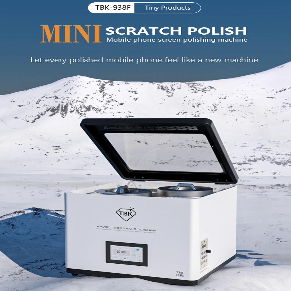 Автоматическая шлифовальная полировальная машина TBK 938F, аппарат для удаления царапин на дисплее, для ремонта экранов часов Samsung, iPhone