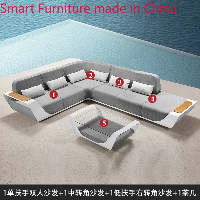 Уличный диван из алюминиевого сплава отдел продаж отеля скандинавский балкон