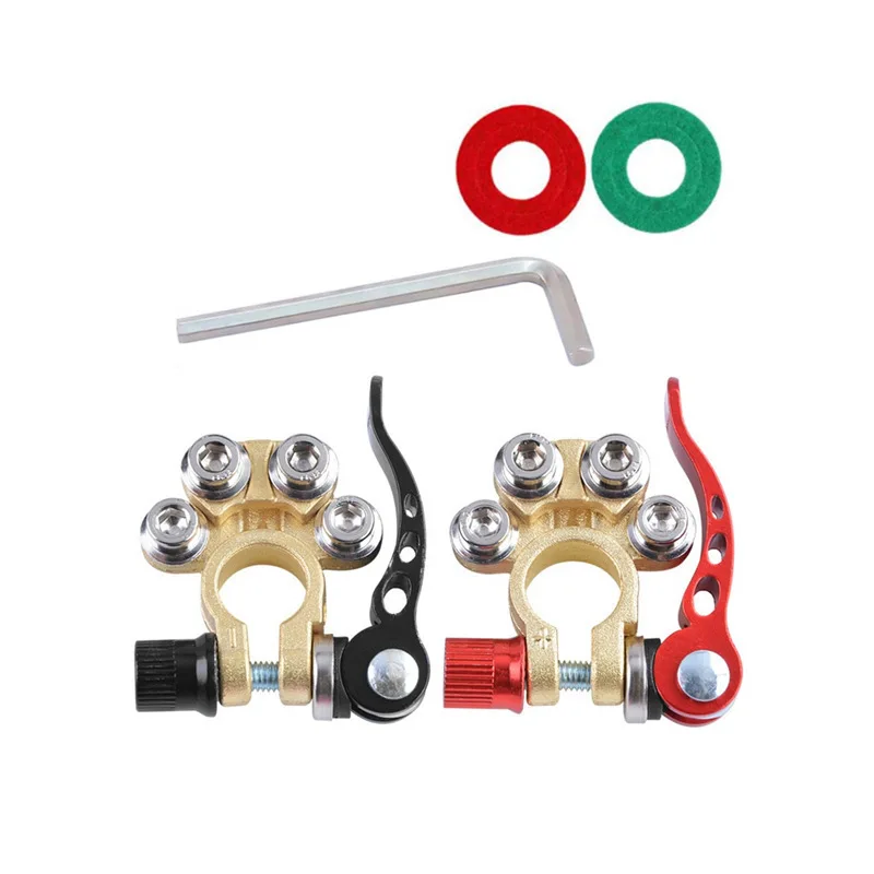 

1 Pair Quick Disconnect Auto Cables Connectors Car Battery Bornes Main Cable Post Clamp Terminal Screw Connection For Car Truck