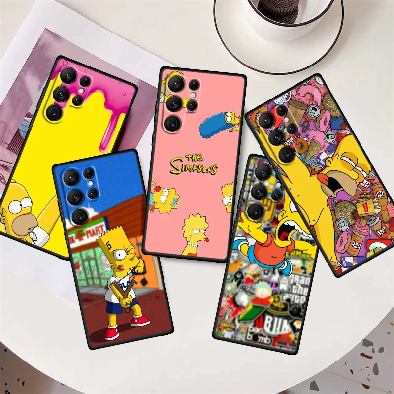 

Anime The Simpsons Art Cool Phone Case For Samsung Galaxy S23 S22 S21 S20 FE S10 S10E S9 Plus Ultra Pro Lite 5G Black TPU FUnda
