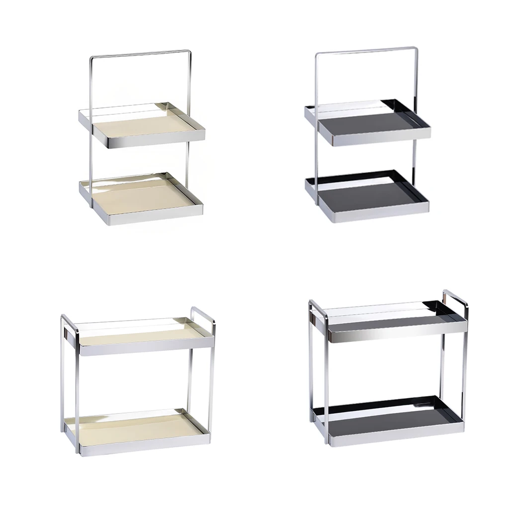 

Kitchen Storage Rack 2 Tier Household Office Cafe Bathroom Bedroom Washroom Toilet Living Room Snacks Holder Stand