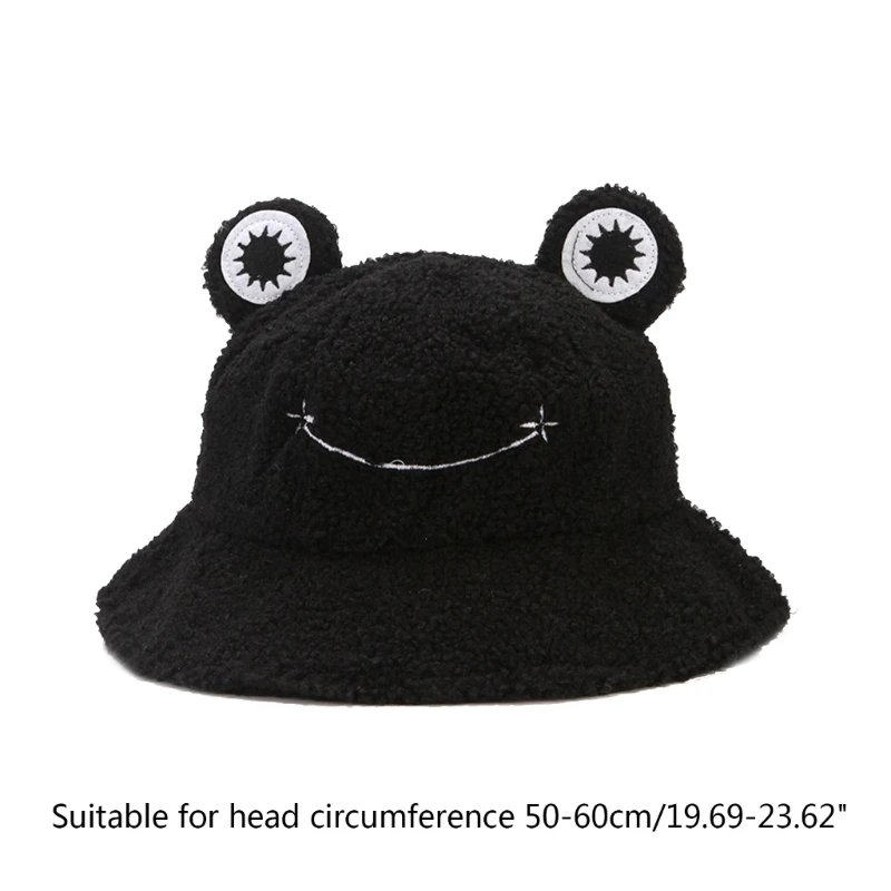 Женские зимние плюшевые панамы с милым рисунком лягушки дизайнерская шапка
