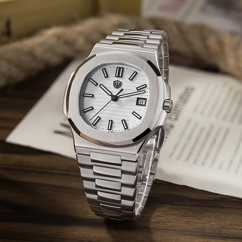 Фото Часы Watchdives WD0013B, кварцевые часы, швейцарский механизм ETA F06.412 HAQ, роскошные часы из нержавеющей стали 316L, сапфировое стекло, 8 бар, мужские часы №3