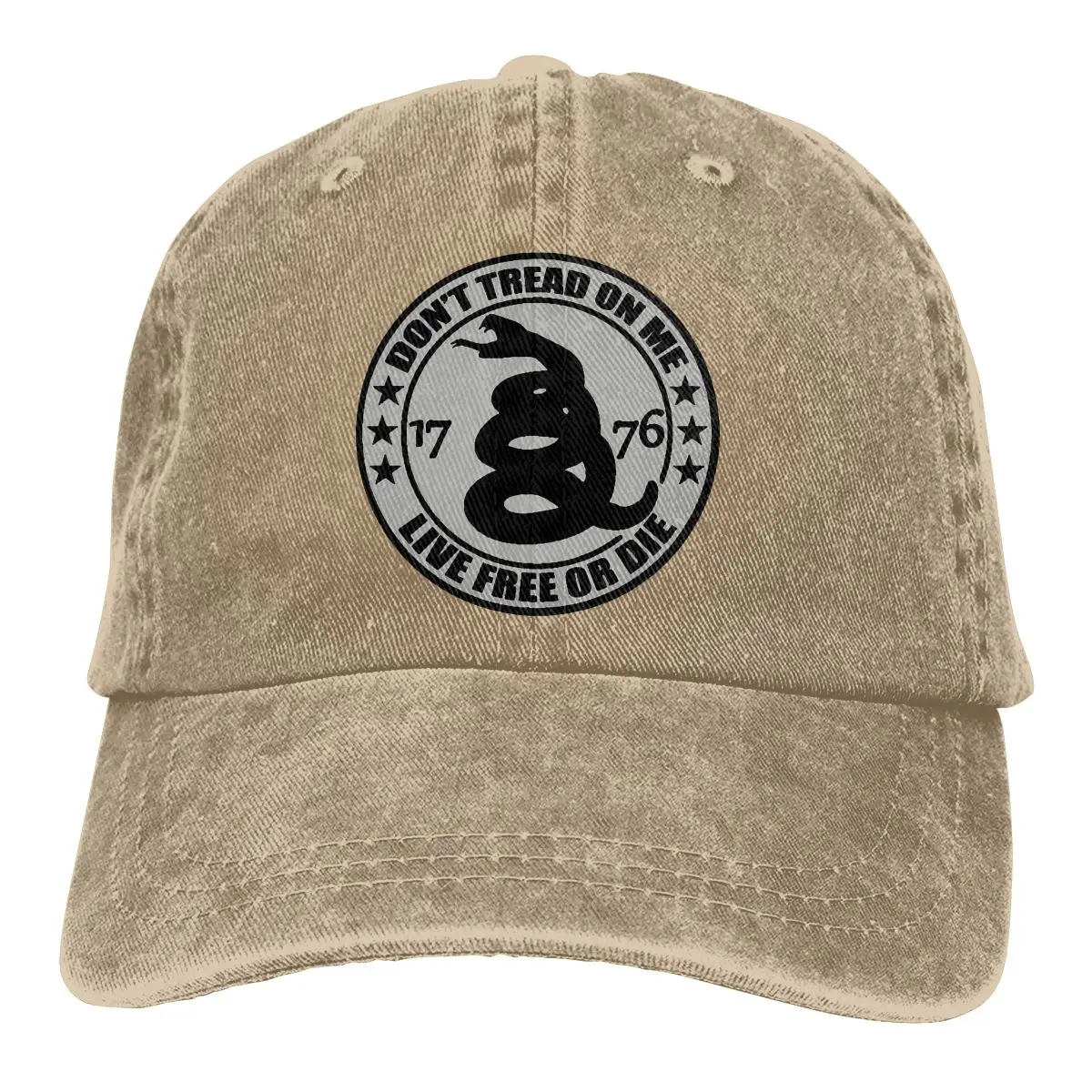 

Adjustable Solid Color Baseball Cap Live Free Or Die Washed Cotton Don't Tread On Me Sports Woman Hat