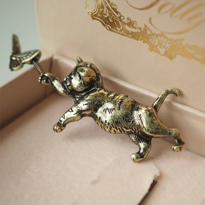 

Винтажные Ювелирные изделия, брошь в виде кошки, бабочки, индивидуальные антикварные украшения