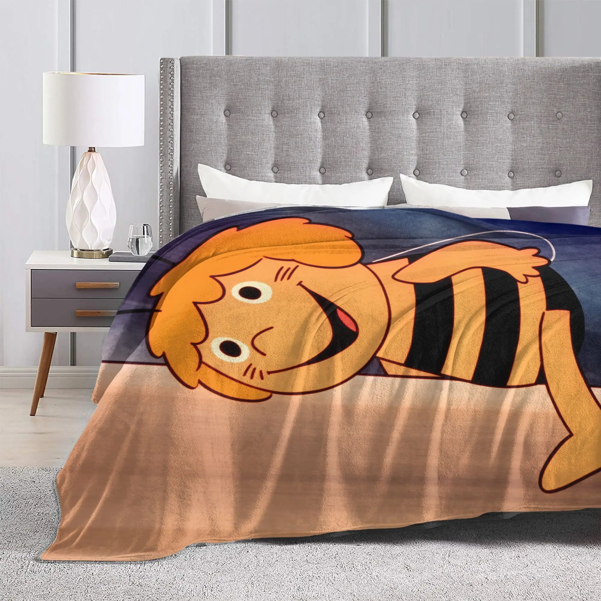 Фото Плед M-Maya the B-Bee: Теплый, забавный, плюшевый плед для мальчиков и девочек, фланелевое покрывало для спальни №3