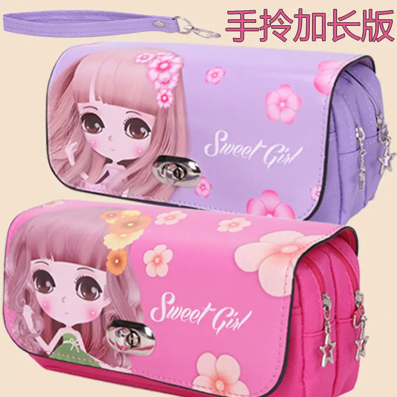 

Korean Style ncil se Simple Girl's Stationery Box Cute Female Stationery se Lar pacity Primary and Secondary School St