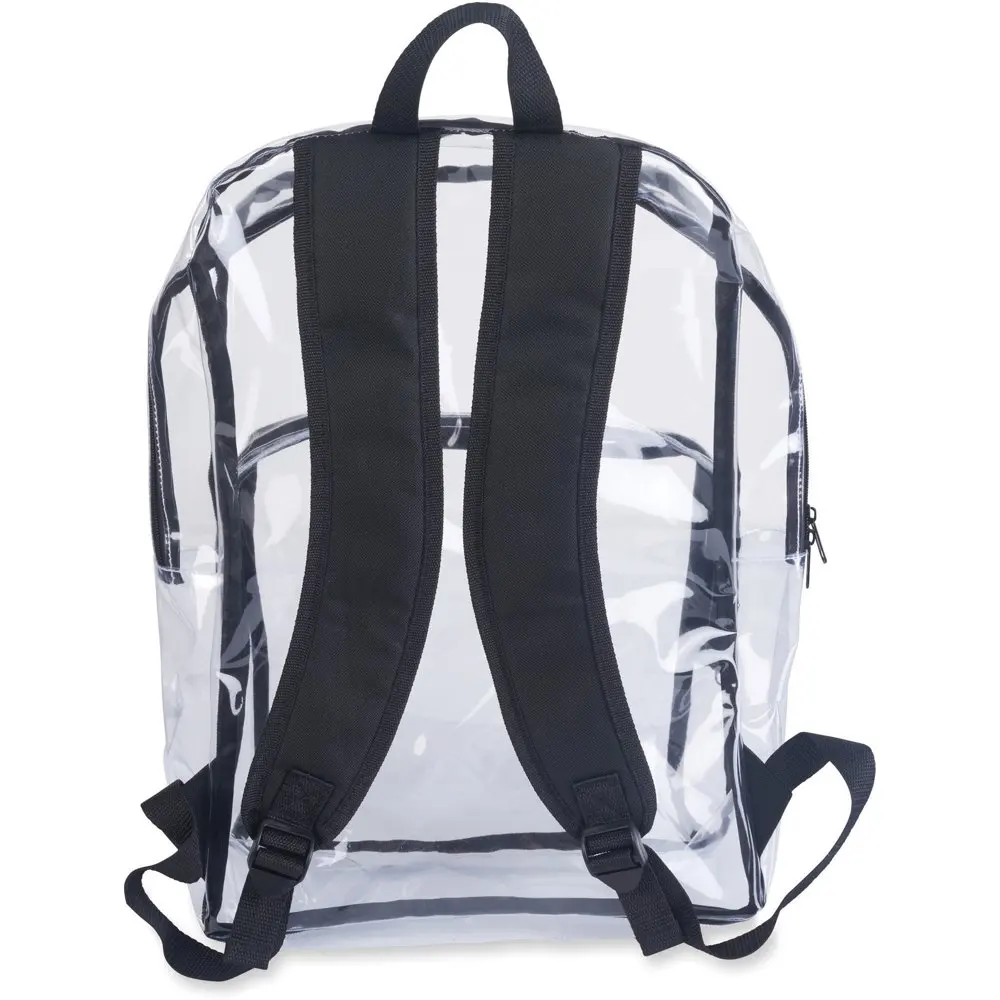 , TCO63225, Clear Vinyl Backpack, 1, Clear,Black