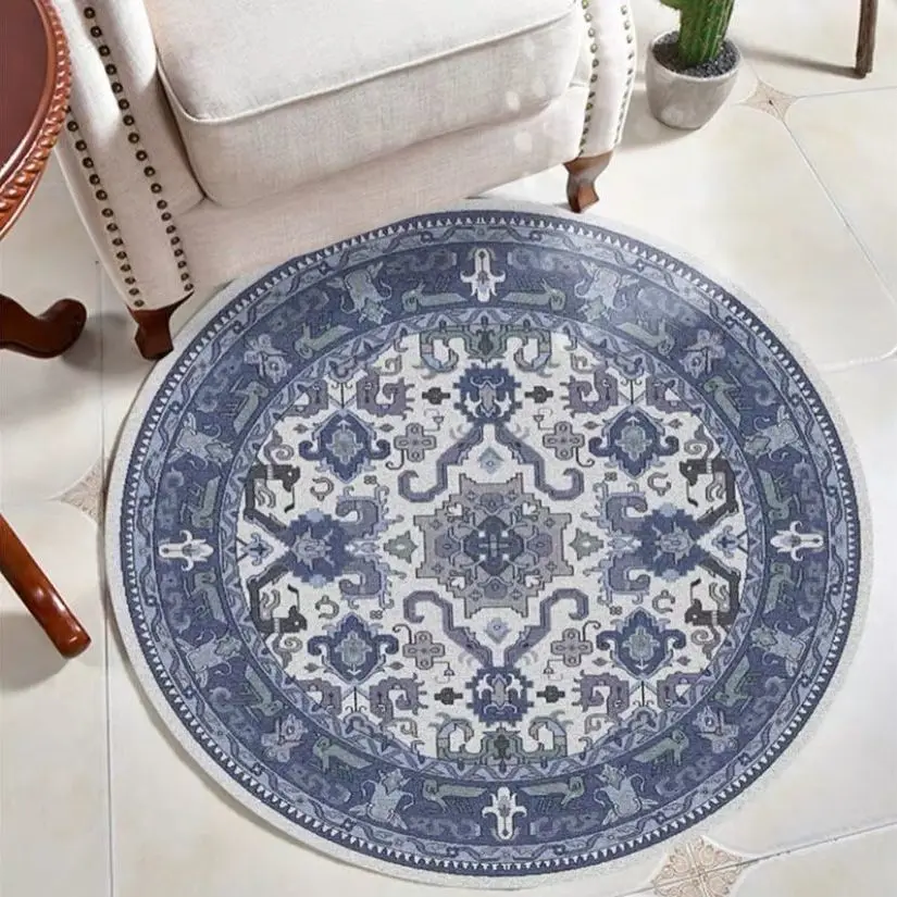

Retro Bohemian Round Carpet Ethnic Living Room Decoration Bedroom Decor Circle Floor Mat Rugs and Carpets for Home Living Room