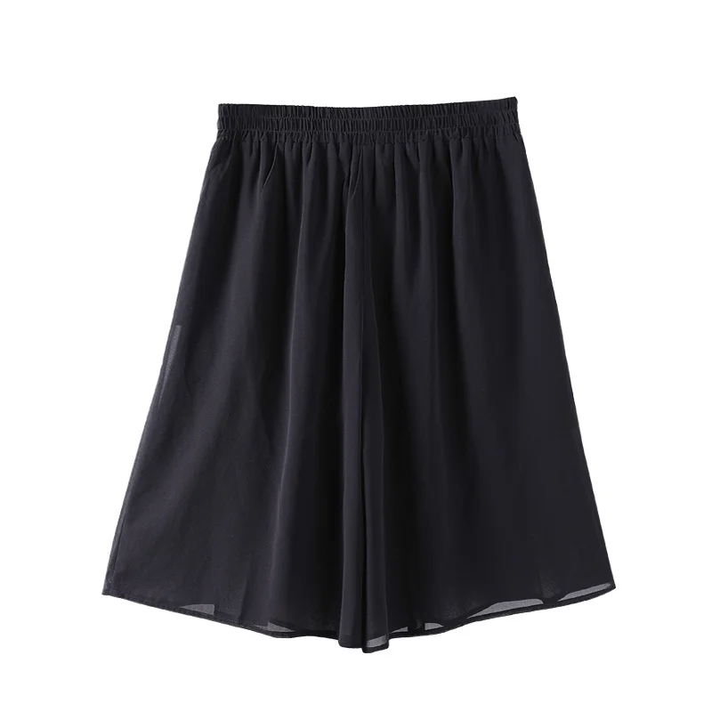 Women's Plus Size Shorts Black Pantskirt Casual Soft Elegant Elastic waist 4xl 6xl 8xl 10xl XZ029