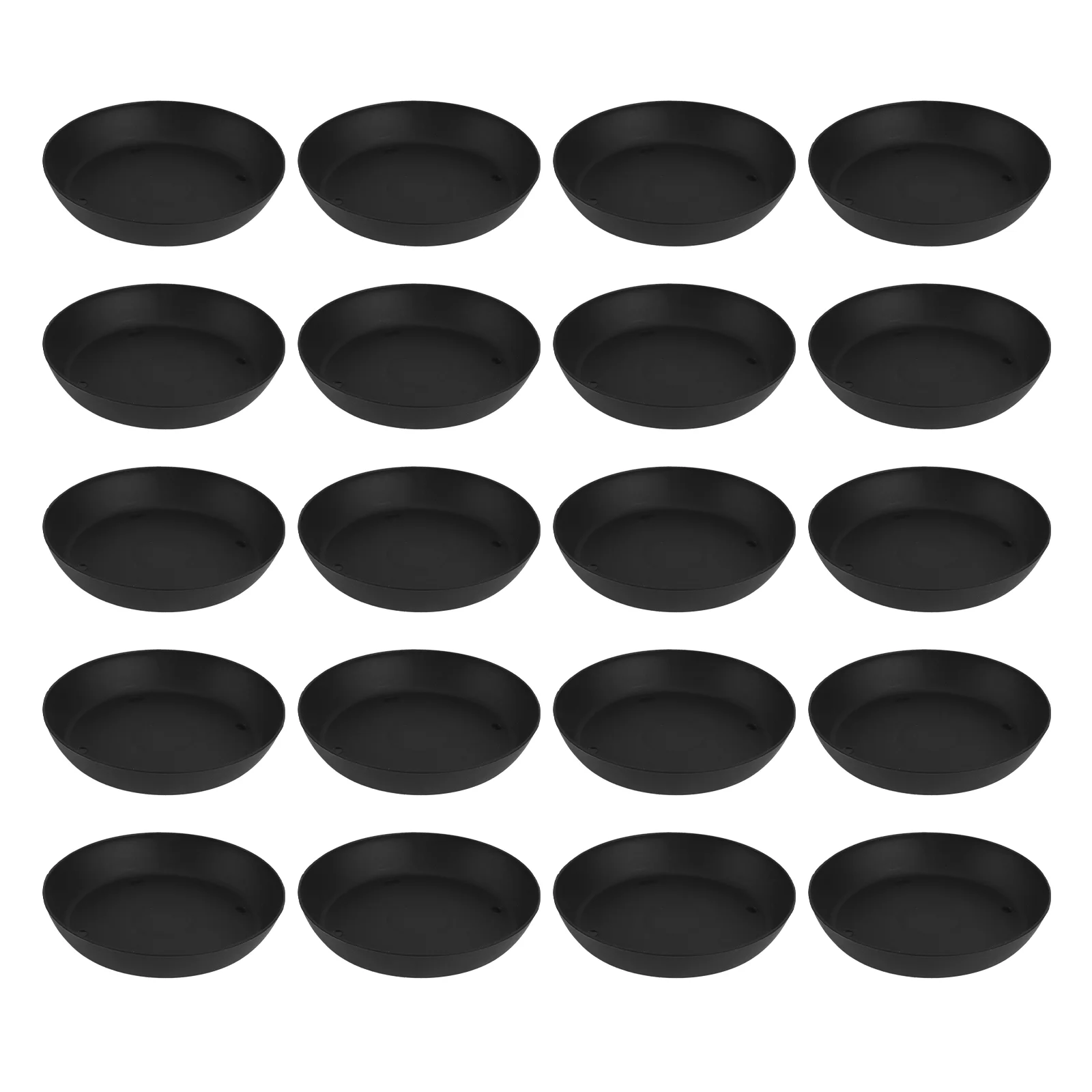 

20 Pcs Plastic Flowerpot Drip Tray Pot Saucer Flowerpot Chassis Tray for Fleshiness Planter Garden Balcony (Black)