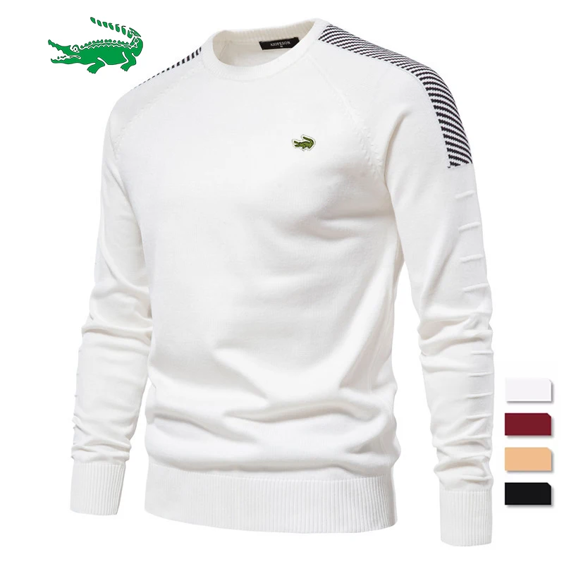 

CARTELO High Quality New Mens Boys Winter Stripe Sweater Thick Warm Pullovers Men O-neck Basic Casual Slim Comfortable Sweaters