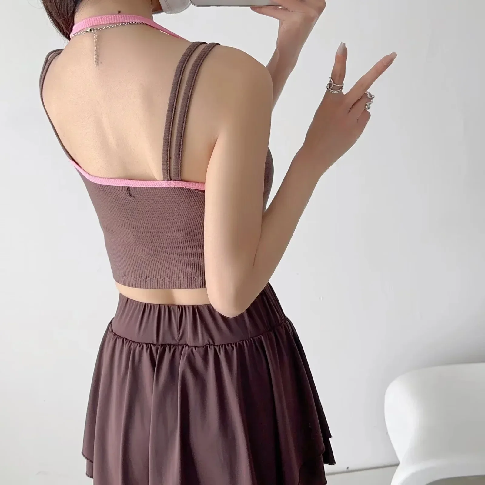 Самодельная майка с цветными блоками двухсекционный иллюзорный жилет без