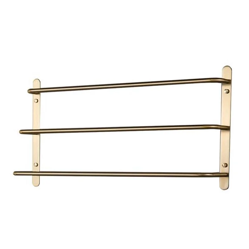 

THREE Stagger Layers Towel Rack Luxury Brushed Gold 304 Stainless Steel Towel Bars Bathroom Accessories Set 23.62 Inches