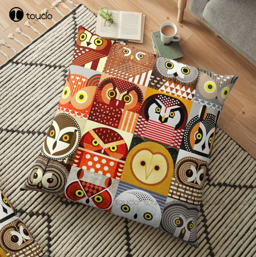 North American Owls Throw Pillow Christmas Pillows Polyester Linen Printed Zip Decor Pillow Case Home Hotel Fashion Bedroom