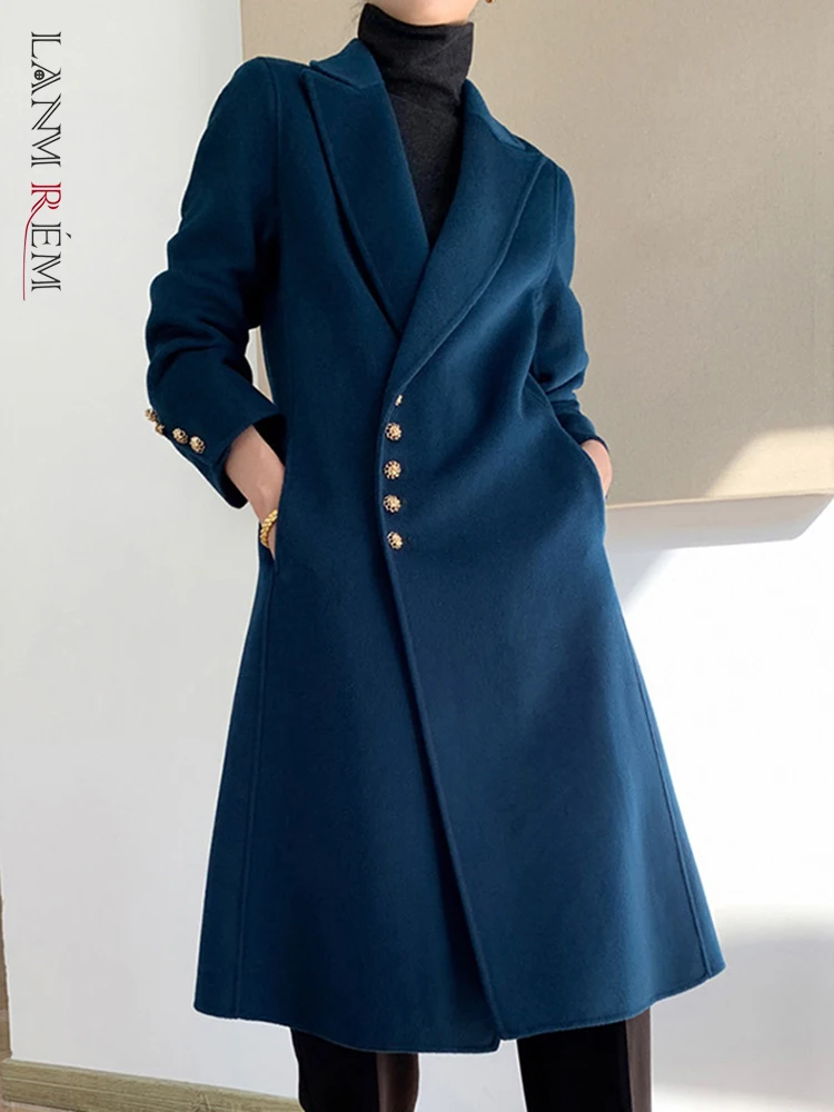 

LANMREM Casual High End Women Trench Coat Single Breasted Long Sleeves Solid Coats Female Clothing 2023 Autumn New 2YA3821
