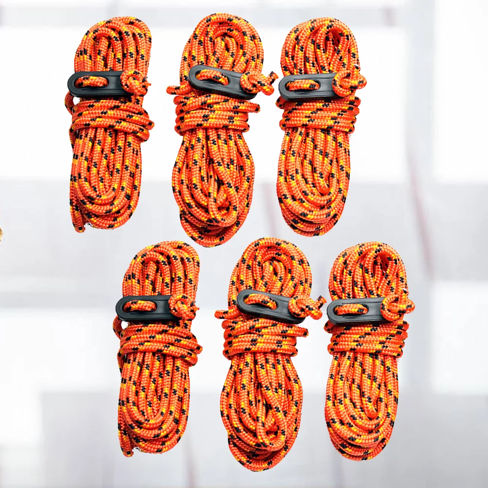 

6PCS Outdoor Tent Rope High Density Windproof Durable Canopy Cord Guy Lines Tent Rope for Camping Hiking Backpacking