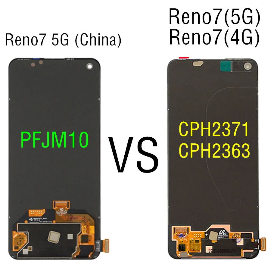 Оригинальный ЖК-дисплей для Reno7 5G Screen OPPO Reno 7 CPH2371 с сенсорным экраном в сборе