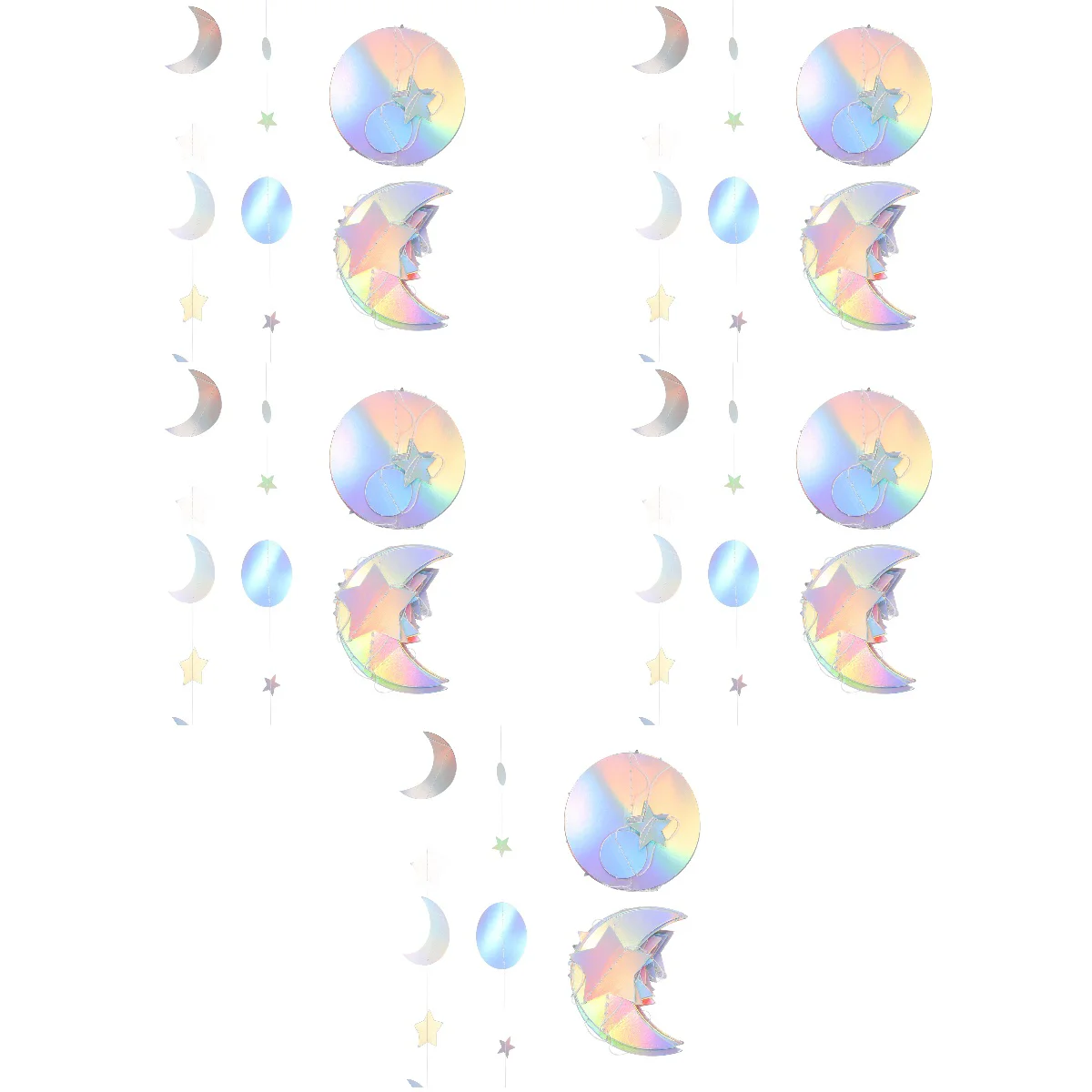 

10 Sets Wedding Decor Party Prop Baby Decor Holiday Banner Moon Decor Party Supplies Decorate Star Moon Pull Flower