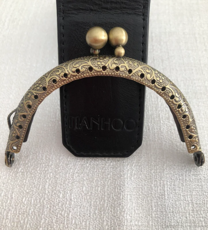 6.5cm Metal Purse Frame Handle for Clutch Bag Handbag Accessories Making Kiss Clasp Lock Antique Bronze Hardware